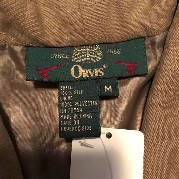 NWT! Orvis 100% silk taupe vest. Size medium - Picture 3 of 9